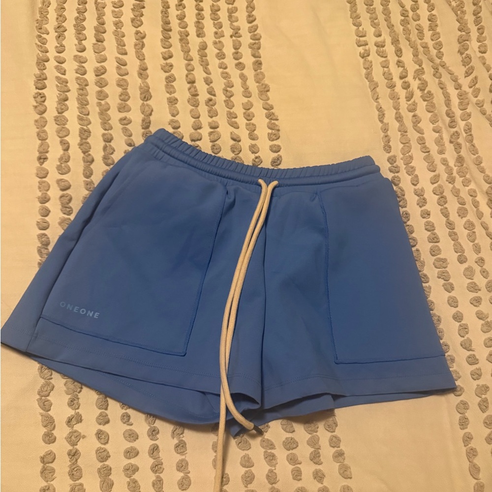 ONEONE Active Blue Drawstring Women's Athletic Shorts